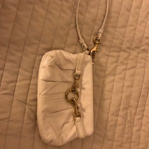 Coach wristlet white leather